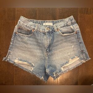 Zara Light Blue Distressed Jean Shorts Girls Size 13-14